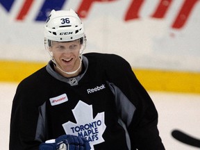 The Leafs and defenceman Carl Gunnarsson avoided arbitration on Monday when they agreed on a three-year pact. (Dave Abel/Toronto Sun)