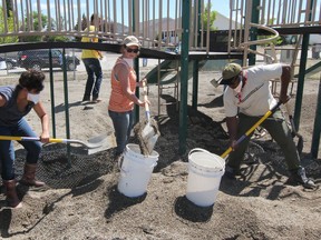 KASSIDY CHRISTENSEN HIGH RIVER TIMES/QMI AGENCY The Adventist Development and Relief Agency (ADRA) has put their focus on cleaning up local playgrounds so kids have a place to play.