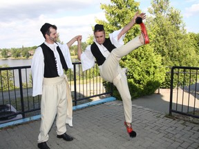 Chris Hatzis, left, and Aristo Koutsoukis, of the Hellenic Dancers of Sudbury, will be performing at the Greek Festival in Sudbury, ON. this weekend. JOHN LAPPA/THE SUDBURY STAR/QMI AGENCY