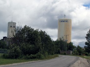 The rusty looking Timmins water tower won't be painted this year as planned. The job has been pushed back to Spring of 2014. Timmins Times LOCAL NEWS  photo by Len Gillis.