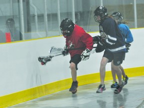 Action from the 3-on-3 Portage Junior Trojans lacrosse league July 23. (Kevin Hirschfield/THE GRAPHIC/QMI AGENCY)