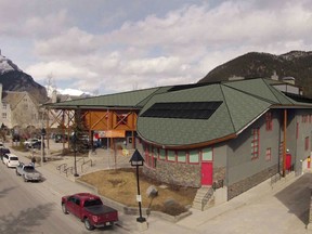 Artists rendering of what the roof of Banff Town Hall will look like after 62 solar panels are installed in August 2013. Supplied photo