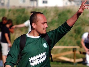 Anthony Troncoso is seen playing in his first soccer game after undergoing chemotherapy treatment in spring 2010, just before he was diagnosed with a brain tumour. PHOTO SUPPLIED/Facebook