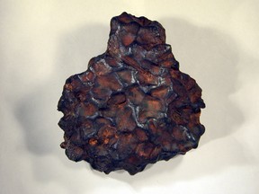 One of the meteorites on display at the University of Alberta’s exhibit, When the Sky Falls, which runs from July 20 to Aug. 3 at Enterprise Square’s gallery. PHOTO SUPPLIED