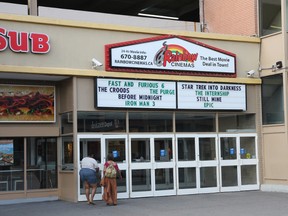 The former Rainbow Cinemas marquee at the Rainbow Centre in downtown Sudbury.