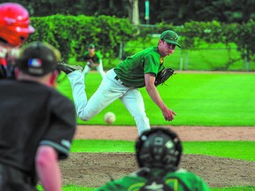 Pitcher Jake Lanferman and the Sherwood Park Dukes will be trying to gun down the opposition during this weekend’s Midget AAA provincial championships in Okotoks. Photo courtesy Cheryl Moskaluk