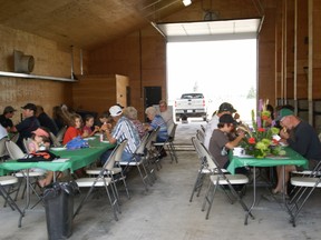 Co-op customers enjoyed a customer appreciation barbeque served by Riverview Riders 4H Club inside the new fertilizer blending plant on Wednesday, July 24.
