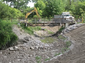 The portion of Talfourd Creek that runs through Bear Park on Aamjiwnaang First Nation is being restored to provide sediment control and develop fish and wildlife habitat improvements. "We want to give Talfourd Creek back to the community," says environment worker Christine Rogers.CATHY DOBSON / THE OBSERVER / QMI AGENCY