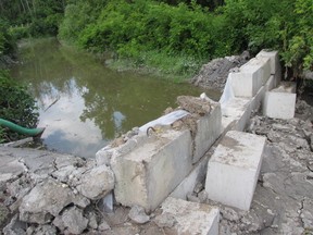 The portion of Talfourd Creek that runs through Bear Park on Aamjiwnaang First Nation is being restored to provide sediment control and develop fish and wildlife habitat improvements. CATHY DOBSON / THE OBSERVER / QMI AGENCY