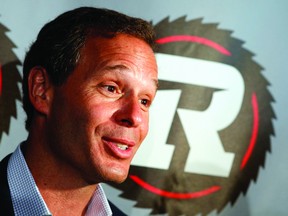 CFL commissioner, Mark Cohon, speaks to the media after the official launch and team announcement for the Ottawa RedBlacks CFL team at the Ernst and Young Centre in June. The team has already sold more than 10,000 tickets for its 2014 debut season.(DARREN BROWN QMI Agency)