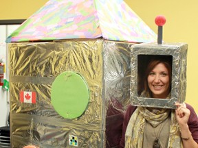 Monica Towsley, sporting a homemade space helmet, has been hard at work preparing for the two day programs slated to run in August at the Timmins Museum: National Exhibition Centre. The first being Around the World in Five Days and the second being Out of This World: Space Days. Towsley hopes that area children will come out and join her on an adventure across the globe and into the final frontier