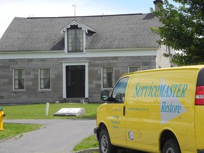 A Servicemaster van parks outside the Cornwall Community Museum (the Wood House) on Friday, in Cornwall. Servicemaster has been contracted to clean up sewage back-up at the museum, which has been flooded three times in past few weeks.
GREG PEERENBOOM staff photo