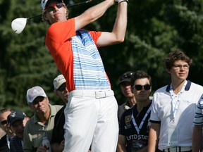 Brantford's David Hearn birdied the final three holes to make the weekend cut during the second round of the RBC Canadian Open at Glen Abbey Golf Club in Oakville Friday, July 26, 2013. (DARRYL G. SMART Brantford Expositor)