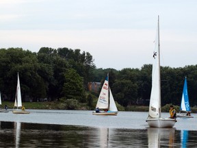 A total of nine boats set sail on Saturday morning at the Navy League of Canada Woodstock branch's annual regatta, which raised $500 for the United Way.  (CODI WILSON, Sentinel-Review)