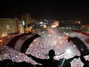 Protesters supporting the Egyptian army in its overthrow of President Mohammed Morsi and his Muslim Brotherhood backers mass in Cairo's Tahrir Sqaure on Friday. Morsi's ouster is but one setback Islamists have faced as a growing political force.