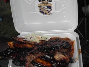 The finished Ribs Royale product waiting for some sharp teeth,  during Cornwall Ribfest, Sunday, July 28, 2013 in Cornwall, Ont.
GREG PEERENBOOM/CORNWALL STANDARD-FREEHOLDER/QMI AGENCY