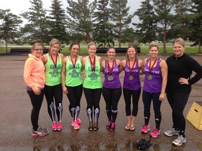 Fort McMurray’s team that competed at the Femsport Edmonton Challenge pose with their medals. The team collected two Gold and three Silver medals at the competition. SUPPLIED PHOTO