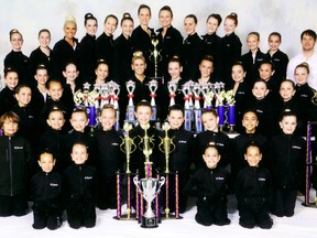 The pre- and full-competitive teams from the Elite Dance Centre pose with trophies earned throughout the year. At the Showstopper North American Finals the full-competitive team finished in the Top 10 of all four of their divisions to complete a successful year.

Front row: Bridgette Capaldi, Ragen Running, Sophia Richer, Charlotte Capaldi

Second row: Hayden Jessome, Kendra Sommers, Allison Burn, Isabelle Molnar, Lauren Burn, Emma Wright, Kaitlyn Noble, Alina Zabian, Emma McReynolds

Third row: Molly Kungl, Brittany Hilhorst, Maia Dempsey, Makensie Kirchner

Fourth: Olivia Symons, Madi Langdon, Danielle Hilhorst, Julia Copeland, Jillian Utter, Madison Hughes, Caitlin Humeston, Alyssa Guernsey, Breanne Poernbacher, Avery Dwyer

Back row: Ms. Tonya Leduc, Emilie Richer, Sydney Ricciuto, Madisen Young, Lauren McReynolds, Claire Worrall, Emma Searles, Allison Goodbun, Jillian Sommers, Emily Porchak, Paige Thomas, Kaitlyn Neff, Amanda Gough, Makayla Braga, Mr. Rob Leduc
Missing: Madison Hitchen, Zachary Wall. (Submitted photo)
