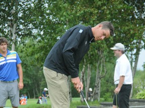 Hugo Bernard practices his putting at Timberwolf Golf Course on Monday afternoon, Bernard is taking part in the Junior National Championship this week in Sudbury.
GINO DONATO/THE SUDBURY STAR