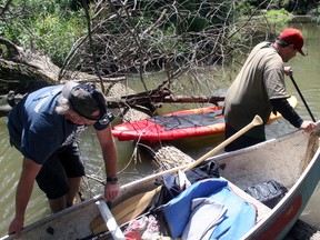 Jeff Tribe and Darryl Smart battle through one of many barriers. Bethanie Wood/Tillsonburg News Student Placement