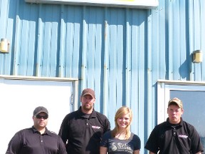 R&M Tire Services staff, l-r, owner/operator Rodney Bjornson, Blair Walmsley, Taryn Hansen and Justin Brauer. Missing Megan Bjronson and Leanne Walmsley.