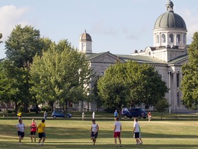 Tuesday turned out to be a very nice day in Kingston weather-wise. Many people took advantage of the sunshine with games of pickup football and frisbee in City Park. 
Sam Koebrich for The Whig-Standard