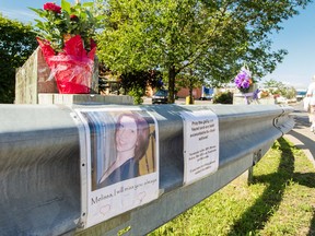 A memorial is seen on Tuesday near where the body of murder victim Melissa Richmond’s body was found near the South Keys Shopping Centre.
Errol McGihon//QMI Agency