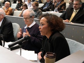 Mimi Williams speaks during a public hearing on the downtown arena at City Hall in October 2011. File Photo/QMI Agency