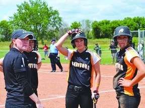 Oakville's Haylee O'Neill, left, will be the head coach of the Manitoba softball team at the Canada Summer Games in Sherbrooke, Que. (teamtoba.blogspot.ca)