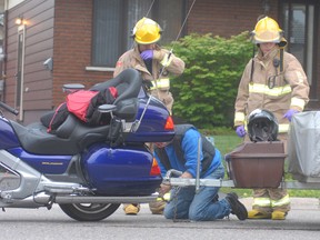 The driver of a motorcycle took evasive action to avoid a collision with a car at an east-end intersection on Thursday morning. The bike was southbound on Chambers Avenue at about 7 a.m. when a car pulled out from South Market, said Sgt. Ray Magnan. A passenger on the motorcycle, an adult female, was taken to Sault Area Hospital with non-life-threatening injuries. The driver received minor injuries, but did not go to hospital. Charges are pending against the driver of the car. Anyone with information about the crash can call police at 705-949-6300, ext. 295.
