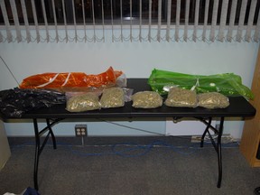 Police seized about 1,400 grams of marijuana during a vehicle stop on Thursday, Aug. 1, 2013. (PHOTO: SAULT STE. MARIE POLICE SERVICE)