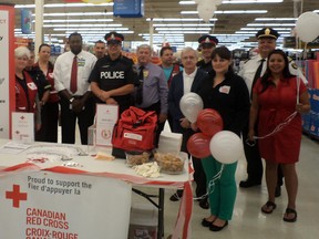 Volunteers with the Timmins branch of the Canadian Red Cross, community leaders and Walmart Timmins staff gathered Thursday morning to launch the store’s fundraising campaign to support the Red Cross. The campaign continues until Aug. 25.