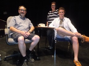 Norm Usiskin, Megan Lindmark and Owen Bishop during a rehearsal at Horizon Stage. - Caitlin Kehoe, Reporter/Examiner