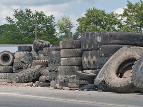 The operators of a tire recycling firm on Brock Street are seeking official approval to permit them to store tires. (Brian Thompson, The Expositor)