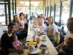 Members of the Brant Association for Breastfeeding Information, Education and Support, or BABIES, hold a breakfast meeting Thursday to mark World Breastfeeding Week. (Submitted Photo)