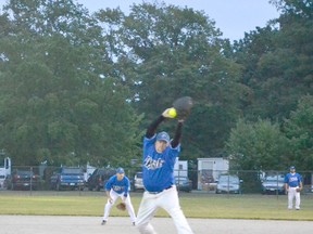 Pitcher for the Blue Devils, Rob Fawcett winds up for a big pitch in the top of the third inning.