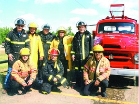 John Oort (far right) with members of the Ardrossan Volunteer Firefighters Alumni Association.