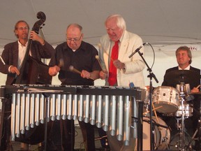Johnny Bond and Peter Appleyard perform together at Sarnia's Jazz and Blues in the Village in this submitted photo. Bond, a local musician, has helped to plan a tribute concert for Appleyard, who passed away earlier this month. SUBMITTED PHOTO/FOR THE OBSERVER/QMI AGENCY