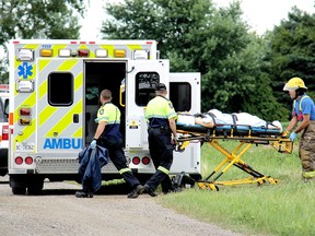 The Ministry of Labour has been called in to investigate the circumstances surrounding a 14-year-old boy being run over by a pickup truck while working for a local corn detasseling crew. The victim, who suffered critical injuries, was transported to the Chatham-Kent Health Alliance on Monday, Aug. 5, 2013, before being airlifted to a London hospital. ELLWOOD SHREVE/ THE CHATHAM DAILY NEWS/ QMI AGENCY