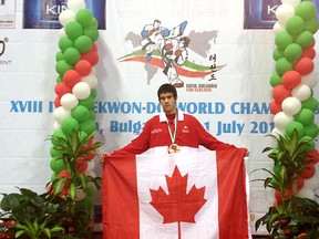 Alexander Martinez, 19, of the Tien Lung Taekwon-Do school in Grande Prairie recently returned from the ITF World Championships with a bronze medal for Canada. (Supplied)