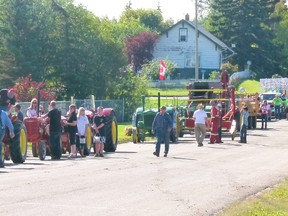 Entrants line up for the Hines Creek Ag Society Street Fair parade, held as part of the Hines Creek Homecoming weekend