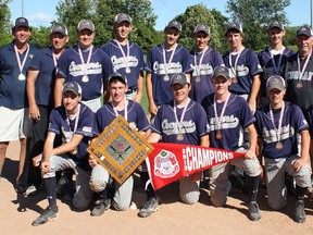 The Campbellford OPG Cougars captured the 2013 Ontario Amateur Softball Association Bantam championship last weekend in Cobourg. Team members include, front row from the left: Bailey Fife, Colin Doyle, Stewart Battman, Austin Fry, Ben Emerson and Dawson Whyte; Back row: coach Craig Petherick, coach Mike McCaw, Johnathon Lamorre, Jake McCaw, Nathan Broek, Ben Broek, Ty Tebo, Connor Petherick, manager Gary Torrance, coach  Rod Torrance and Brian "Doc" Seymour.