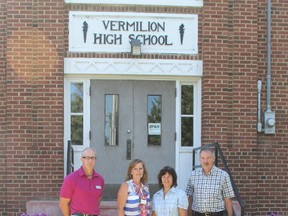 From left: Town of Vermilion director of community services, Shawn Bell, Vermilion CIB president Kim McMinis, CIB national judges, Lucie Gagne and Bob Lewis.