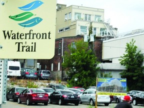 A cycllist heads east along Water Street, which is part of Brockville's portion of the Waterfront Trail (THOMAS LEE/The Recorder and Times).