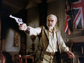 Actor Sean Connery portrays Quatermain in a scene from the new action adventure film "The League of Extraordinary Gentlemen" in this undated publicity photograph.  The film is set in an alternate Victorian Age world where a group of famous contemporary fantasy and adventure characters team up on a secret mission.