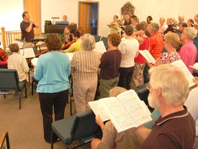 Richard Mascall conducts a rehearsal with members of the Saugeen County Chorus and the Festival Symphony Orchestra in preparation for the performance of Haydn's The Creation that will be the Grand Finale of this year's Kincardine Summer Music Festival. (SUBMITTED)