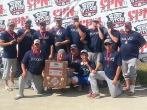 "Juiced," a slo-pitch team from Sarnia, won the SPN National Championship last weekend in Kelowna, B.C. This year was their first time competing together as a team. SUBMITTED PHOTO/ FOR THE OBSERVER/ QMI AGENCY