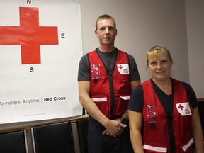 Timmins Red Cross disaster management team volunteers Clarke Elston and Susie Major were among seven from the region to help in relief efforts during the late-June floods that ravaged many communities in Southern Alberta. Both spoke of their experiences out West and of the inspiring efforts to re-build the communities and lives of those affected.