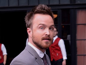 Aaron Paul outside his hotel in Manhattan, August 1, 2013. (Ivan Nikolov/WENN.COM)