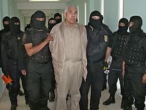 Former top Mexican drug cartel boss, Rafael Caro Quintero, under custody at the "Puente Grande" prison in Guadalajara on January 29, 2005.   AFP PHOTO/PFP